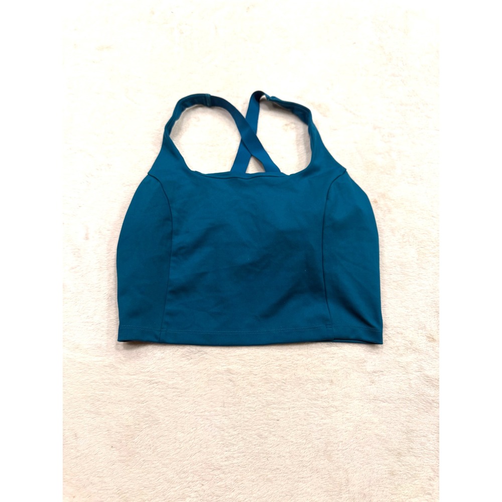 Victorias Secret Womens Teal‎ Blue Strappy Back Longline Sports Bra Size M